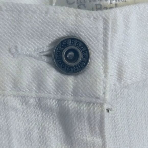 Christopher & Banks Size 10 Womens Capri Pants White Floral Embroidery Stretch - Picture 11 of 16